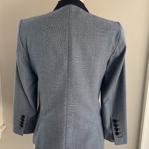 Zadig & Voltaire blue notch collar blazer with black bib inset - Picture 3 of 5